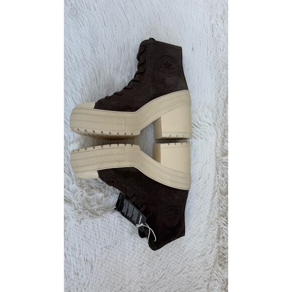 Converse Chuck Taylor Platform Heel Boots Nubuck Brown “Fresh Brew”  W 8.5 NIB - Picture 7 of 14